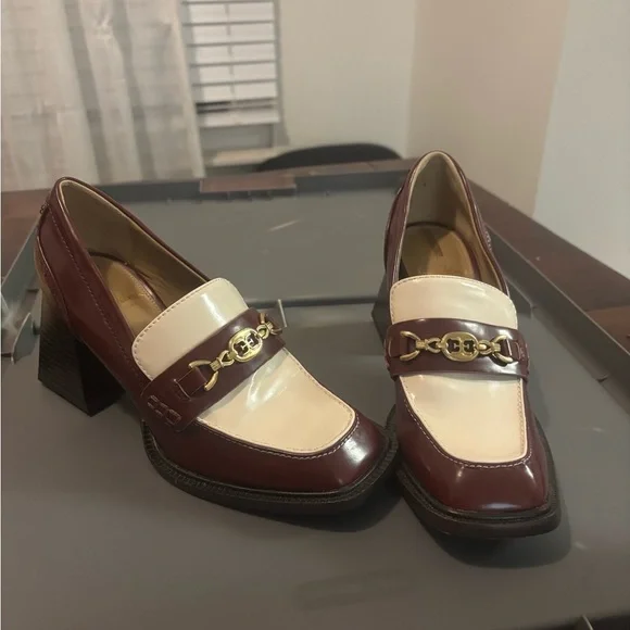 Sam Edelman Quincy Block Heel Loafers – Syrah & Modern Ivory - Picture 1 of 6